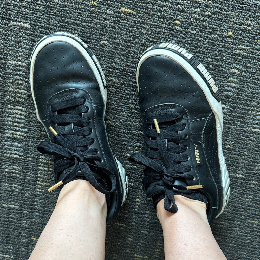 Puma Black and Gold Casual Sneakers